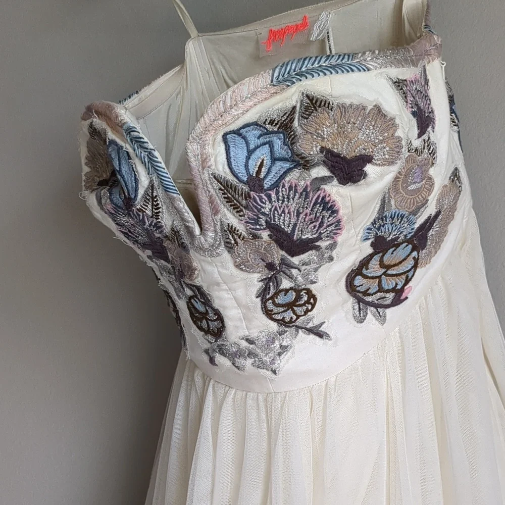 Free People Festival Bodice Tulle Sequin Embellished Mini Dress 2 - Picture 4 of 15